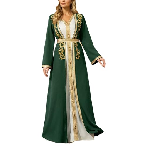 Djellaba Femme Caftan 1 Pièce Musulmane Tenue de Priere Robe Djellaba Une Abaya Robe Jilbab Femme Abaya Musulmane Dubai Caftan Marocain Kabyle Djellabas Hijab Marocaine Mariage Kaftan