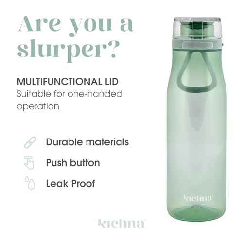 Kichna The Quencher Sports Drinks Water Bottle 700ml, Pistachio Green, 700 ml - Image 3