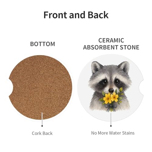 2 Pack Portavasos de Cerámica 2.56" x 2.56" para Carro miniatura 2