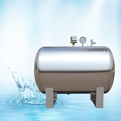 Lumivex Tanque De Presión Acero Inoxidable Tanque de Agua a presión Horizontal de Acero Inoxidable, de 26,4 a 79,2 galones, for Bombas de Pozo, Agua presurizada y Agua Caliente.(77x50cm/100L/26.4Gal)