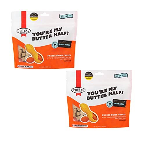 Primal-Freeze-Dried-Dog-Treats-Youre-My-Butter-Half-Chicken-Peanut-Butter-with-Goat-Milk-Grain-Free-Training-Treats-for-Dogs-with-Probiotics-2-oz-Pack-of-2 Primal Freeze Dried Dog Treats Youre My Butter Half Chicken Peanut Butter with Goat Milk Grain Free Training Treats for Dogs with Probiotics 2 oz Pack of 2
