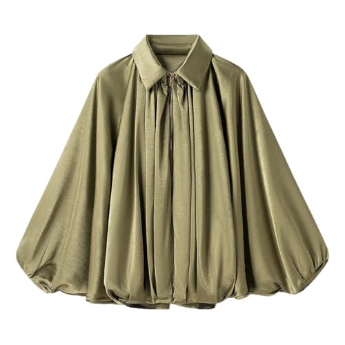 Women’S Casual Lightweight Satin Flying Jacket Long Sleeve Full Zip Front Coat