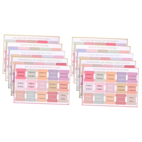 TOGEVAL 2セット 本 タブ かわいい 祈り 付箋 青 カトリック 5枚*2