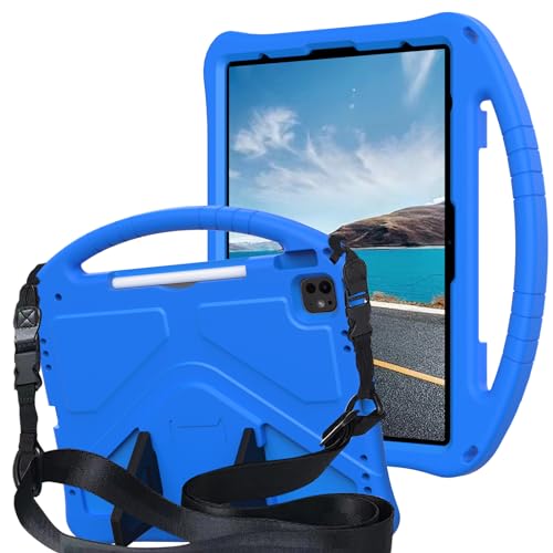 Étui de protection iPad Air 13 M2 housse iPad Pro 12.9 antichoc bleu avec béquille