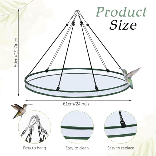 FoldTier Universal Wild Bird Seed Catcher Hanging Hoop Platform Bird Seed Catcher Tray for Hummingbird Feeders Bee Feeder Outdoor Garden Accessories(1 Pieces,24 Inch)
