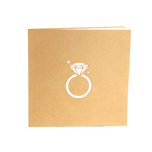Hunger Handmade 3D Pop Up Diamond Ring Birthday Cards Creative Greeting Cards Papercraft (Diamond Ring) #TOP4