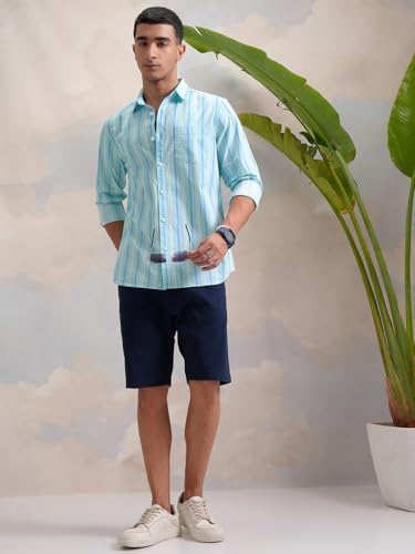 Image of Highlander Men's Slim Fit Striped Shirt | Full Sleeves | Everyday Wear Stylish Shirt for Men