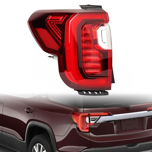 Astra Depot Left LED Taillight Assembly Replacement for 2020-2023 GMC Acadia w/Chrome Trim Brake Outer Side Marker Tail Lamp Driver Side GM2800316 84817347 85150719