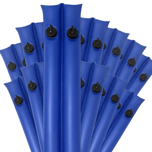 Robelle 8 ft. 12-Pack Commercial Blue Double Chamber Pool Cover Weights, Double Seams, .25 MM Thick Vinyl, Oversized Jumbo Screw Valve Cap, Pool Water Bags, Water Tubes
