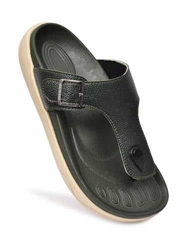 Image of HEALTH FIT Extra Soft Premium Classic Cushion Sliders /with Adjustable Buckle Strap & Light Weight Anti-SkidWaterproof Luxurious Slippers for Men's HF121