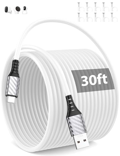 Cable USB C 9m/30ft, 3A Extra Long Câble USB A vers USBC Charge Rapide Cable Charge Type C Cordon pour iPad Air Samsung A16 A17 S25 S24 S23 Pixel 9a 8 7 6 Mi...