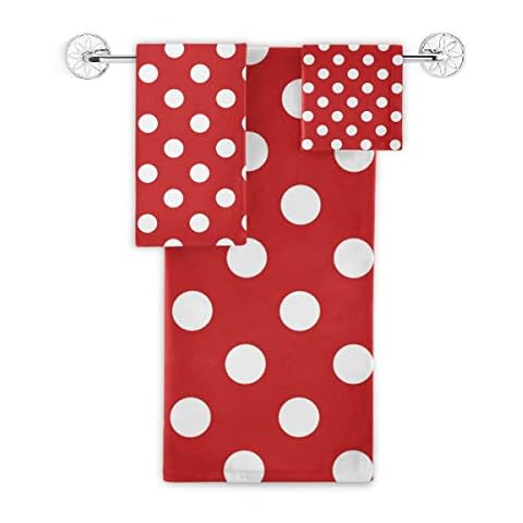 CaTaKu 3-Piece Polka Dot Towel Set Cover