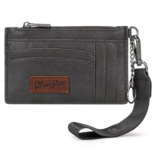 Image of Montana West X Wrangler Card Holder RFID Credit Card Holder for Women Small Card Wallet Keychain Wallet with Wristlet Strap