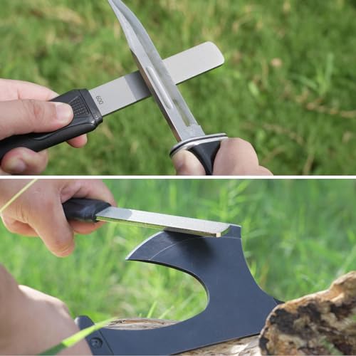 SHARPAL 120N Diamant-Schleifstein mit doppelter Körnung zum Schärfen von Messern Jagd Outdoor Messer Gartenwerkzeugschärfer, Doppelkörnig 220/600 (Extragrob/Fein)