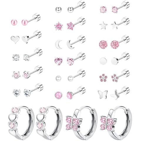Morfetto 20Pairs Cute Screw Back Earrings Set Cover