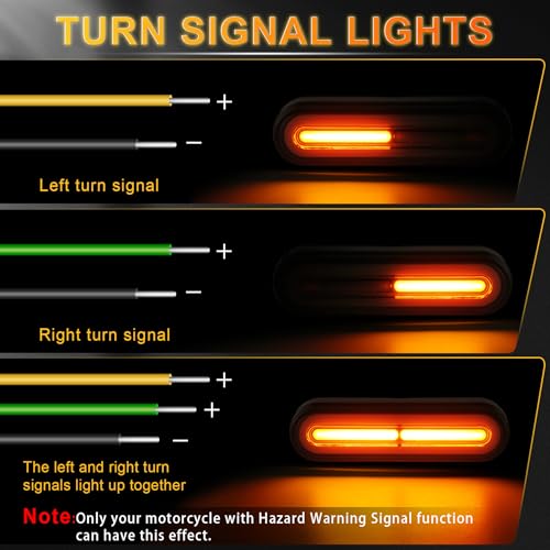 Image of iFunyLED Motorcylce LED Dual Color Tail Light,12V-80V Super Bright for Turn Signal Brake Driving light, Fits for ATV Scooter Bike Truck Trailer and Golf Car (Pack of 1)