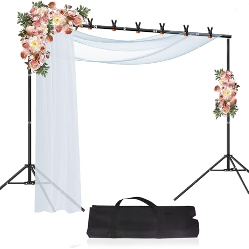Maxztill 6.6x10 FT Backdrop Stand, Photo Backdrop Stand Kit, Adjustable Backdrop Stand for Parties, Background Stand with 6 Backdrop Clamps and Carring Bag for Wedding Photography Parties Decoration