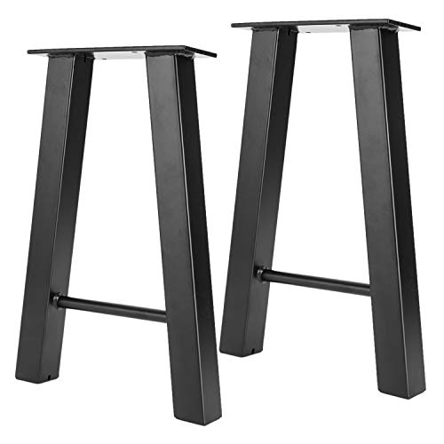 HighFree 2PCS Metal Furniture Decory Legs, Industry Rustic Square Tube Table Legs, Heavy Duty Iron Chair Bench Legs, Dining Table Legs, DIY Iron Bench Legs