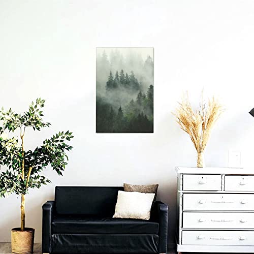 Toile murale moderne brumeuse pour déco de chambre zen