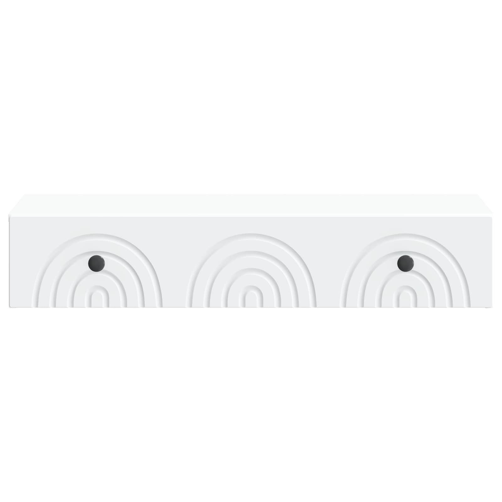 Tavolino da parete in legno bianco, 87,5 x 34,5 x 17 cm, con cassetto, per soggiorno, ufficio, corridoio, versatile, organizer multiuso