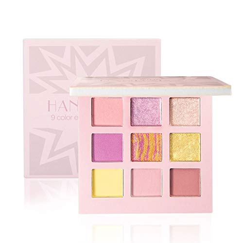 HANDAIYAN Eyeshadow Palette Makeup-Matte Shimmer 9 Colors-Highly Pigmented-Long Lasting-Colorful Powder Pressed Pigment Palette Waterproof Makeup Palettes for Women Girls (PINK)
