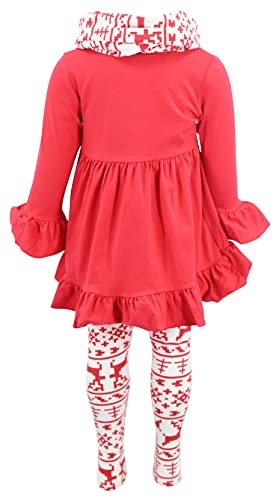 Image of Unique Baby Girls Kids Toddler 3pc Outfit Set Long Sleeve Cotton Blend Tunic Top Leggings and Scarf