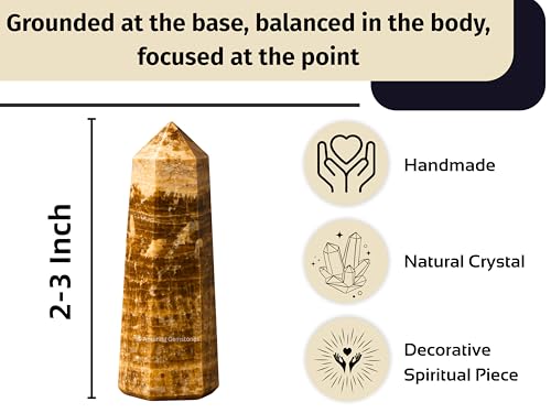 Image of Amazing Gemstone Aragonite Crystal Towers ~ Natural Healing Crystal Point Obelisk for Reiki Healing and Crystal Grid (2 inch to 3 inch Inch)
