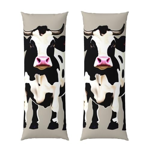 Housse de coussin de corps esthétique et ultra douce à motif taches de vache