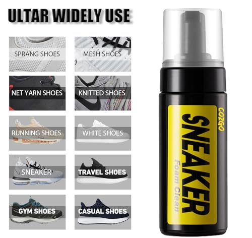 Cozgo Shoe Cleaner Kit For Sneaker, Water-Free Foam Sneaker Cleaner 5.3Oz With Shoe Brush And Shoe Cloth,Work On White Shoe,Suede,Boot,Canvas,Pu,Fabric,Etc thumb #3