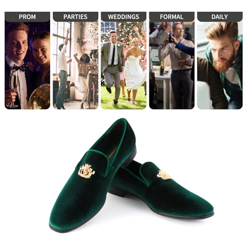 Men's Multiple Colors Penny Slip-on Velvet Loafer Cushioned Suede Tuxedo Dress Shoes Luxurious Smoking Slipper Party Prom Wedding Shoes Comfortable Lightweight2