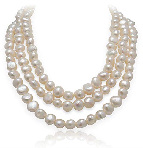 淡水パール120cm超ロングネックレス グレー k-69112454-10