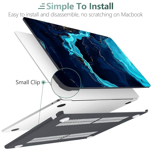 DONGKE Compatible with M5 MacBook Air 15 inch Case 2026 2025-2023 A3448 A3241 A3114 A2941 M4 M3 M2 Liquid Retina Display Touch ID, Protective Hard Shell Cover & Keyboard Skin - Blue Marble by DONGKE - Image 6