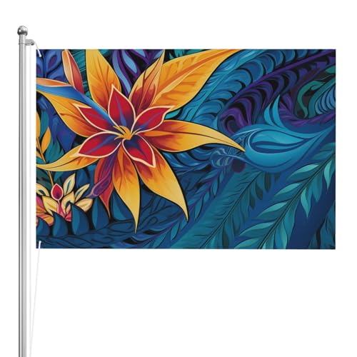 Drapeau feuilles tropicales double face pour embellir votre terrasse