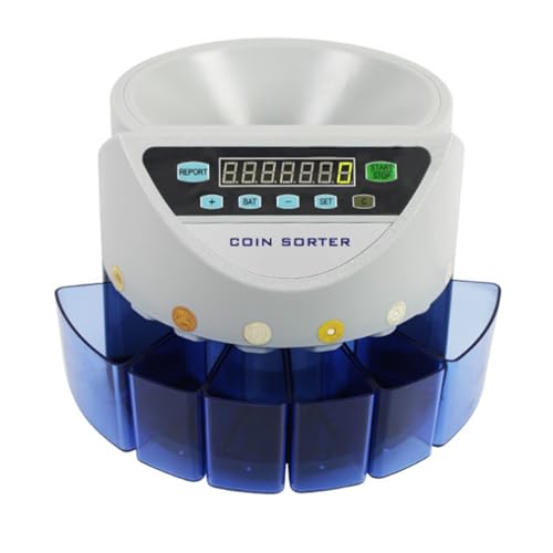 コインカウンター 硬貨 計数機 電動 コインソーター 分別 枚数 デジタル 計算 小銭 会計 マネー カウンター 硬貨 精算 事務【新500円対応】 ny067a