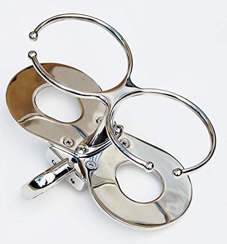 Marine Part Depot Stainless Steel Clamp-On Double Drink Cup Holder with Base