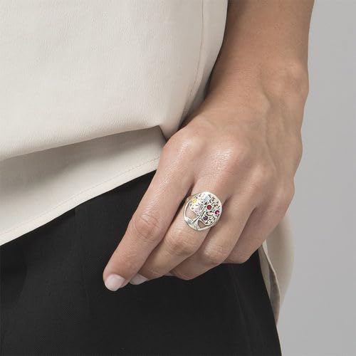 MYKA - Personalized Family Tree Birthstone Ring for Woman, Mom, Her, Wife in Sterling Silver 925 or Gold Plating - Custom Jewelry With Up - To 6 Birthstones - Holiday Custom Gift for Christmas, Xmas, Birthday, Mother"s Day, Valentine"s Day2