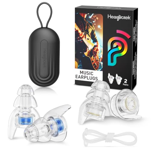 Image of Hearprotek Concert Ear Plugs, 2 Pairs High Fidelity Ear Plugs for Musicians
