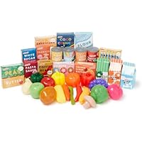 Casdon Grocery Set. Family Favourites Toy Grocery Set for Children Aged 2+. Features Fruits, Vegetables, Cans and More