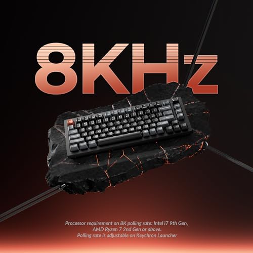 Image of Keychron V1 Ultra 8K Polling Rate Wireless (2.4 GHz & Bluetooth) ZMK Customizable Mechanical Keyboard with Hot-swappable Switches 660-Hr Battery PBT Keycaps for Mac Windows Linux
