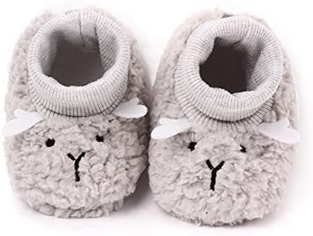 Faux Sherpa Baby Girl & Boy Booties Non - Slip Soft Newborn Boots For Unisex Infant & Toddlers Coral Fleece Prewalker
