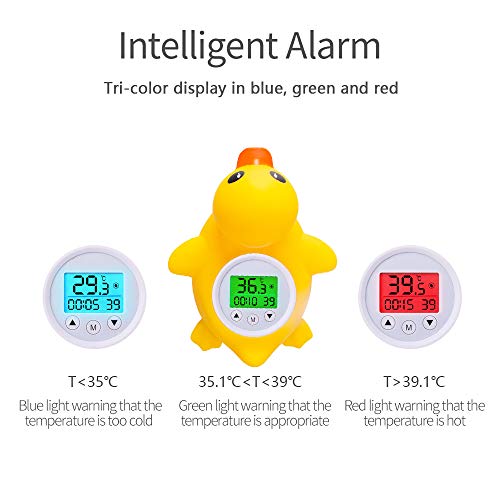 lifcasual Termômetro de banho com visor tricolor iluminado de temperatura ambiente em Fahrenheit e C