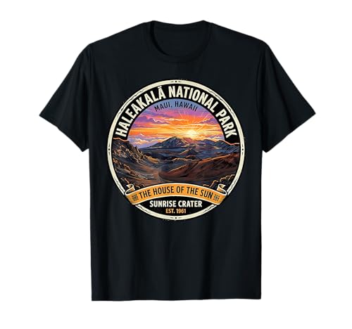 Parque Nacional Haleakala Maui Hawaii Vintage Sunrise Crater Camiseta