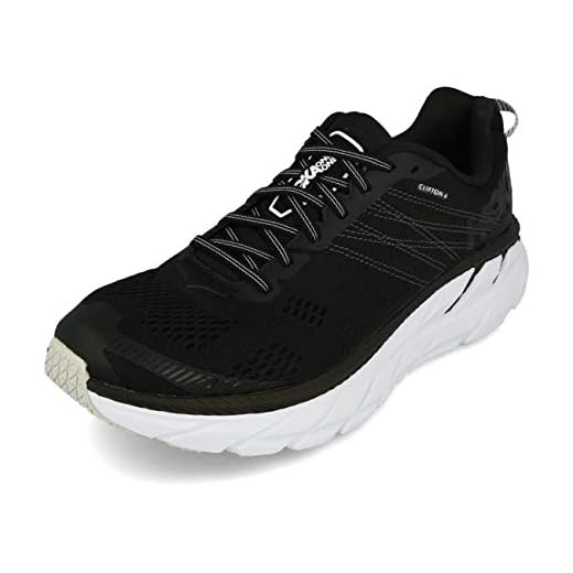 HOKA Clifton 6 löparsko herr, Svart - Svart vit - 46 EU