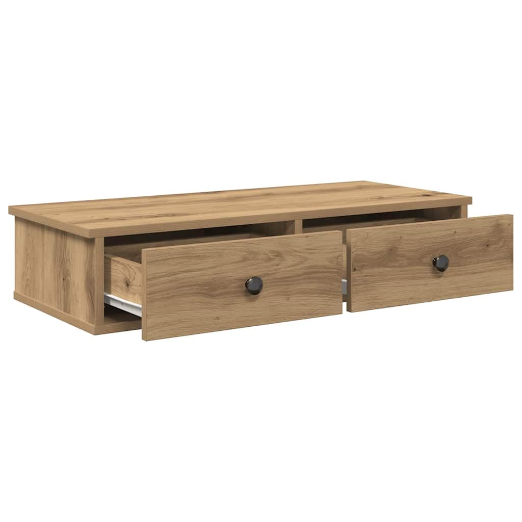 Genérico Estante de Pared cajones Madera contrachapada Roble Artesanal,Mobiliario,Estanterías,Estantes y estanterías-859958