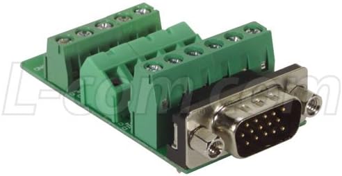 L-com DGB Series HD15 (VGA) Male Connector for Field Termination (Screw Terminal)