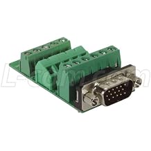 L-com DGB Series HD15 VGA Male Connector for Field Termination Screw Terminal