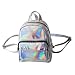 BESTOYARD Holographic Backpack Hologram Satchel School Bag Shoulder Bag Satchel Backpack (Sliver)