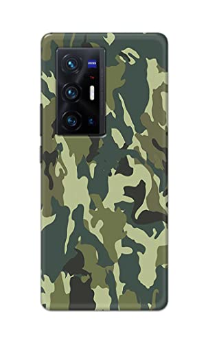 Image of Printed Hard Back Cover Case for Vivo X70 Pro Plus | Vivo X70 Pro+ Back Cover (Green Army Camouflage) -1803