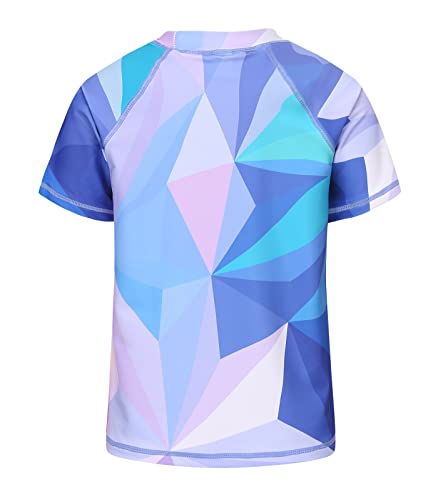 Image of Girls Rash Guard Swimsuits Short Sleeve Swim Shirt for Kids Girls One Piece Bathing Suit Swimwear 7-16 Years