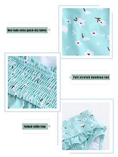 Girls Bikini Swimsuits Two Piece Bathing Suit for Kids Girls Hawaiian Smocked Swimwear 3-16 Years4